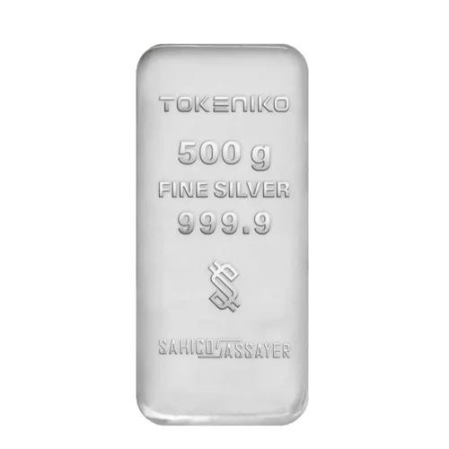 شمش نقره توکنیکو وزن 500گرمی عیار 999.9 سال 2025