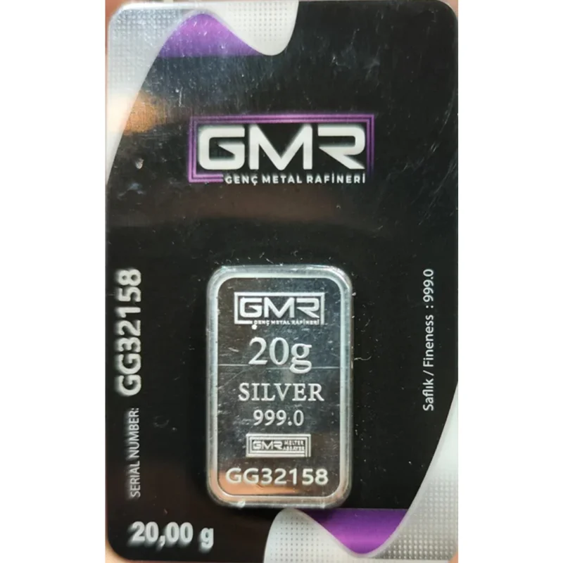شمش نقره 20 گرمی GMR عیار 999