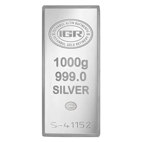 شمش نقره عیار (IAR)  ترک وزن 1000 گرم عیار 999 (دو رو ضرب)