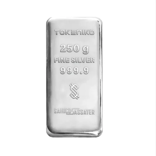 شمش نقره توکنیکو وزن 250گرمی عیار 999.9 سال 2025