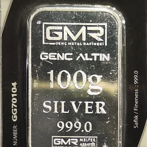 شمش نقره 100گرمی GMR عیار 999