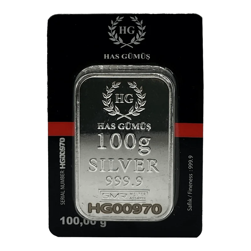 شمش نقره 100 گرمی GMR عیار 999