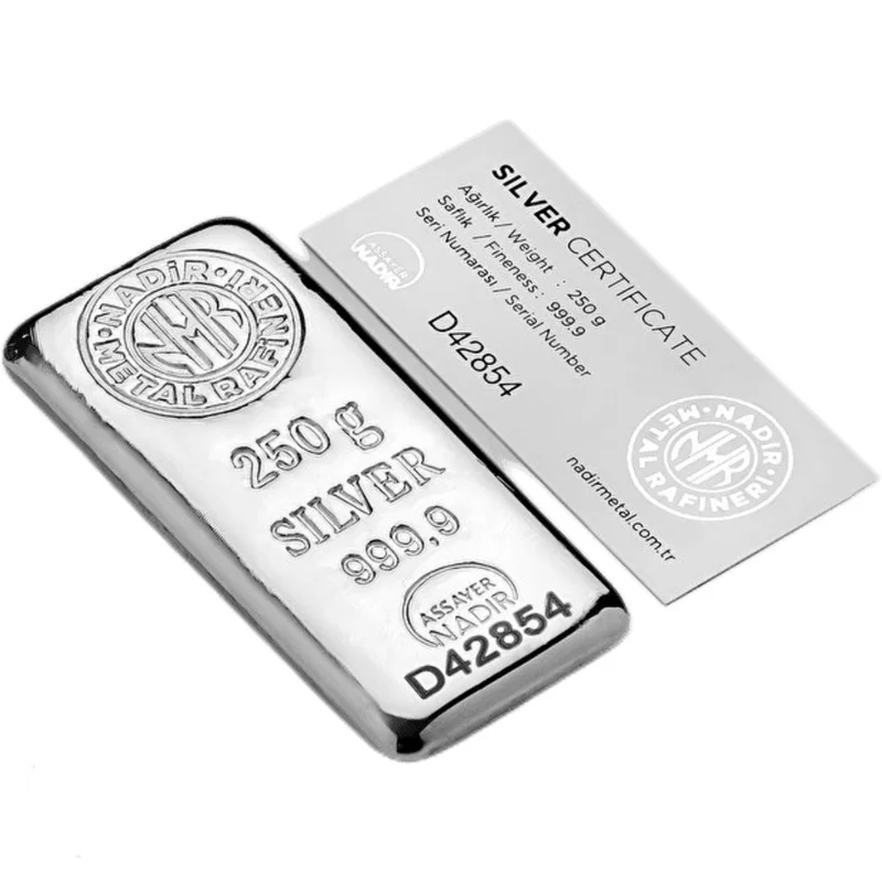 شمش نقره نادیر ترک 250 گرمی عیار 999.9 سال 2025