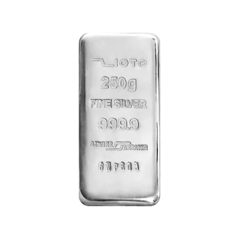 شمش نقره زیوتو 250 گرمی عیار 999.9 سال 2025